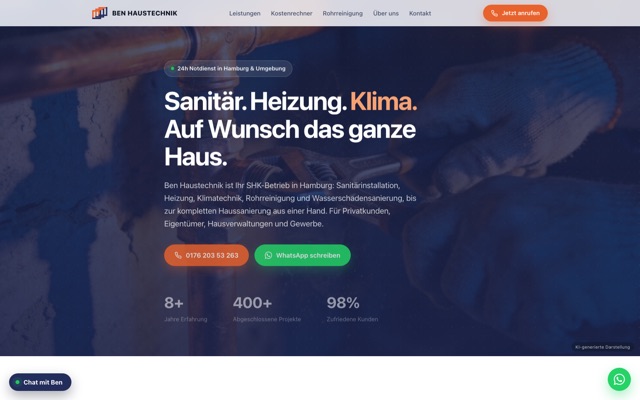 Ben Haustechnik – Website